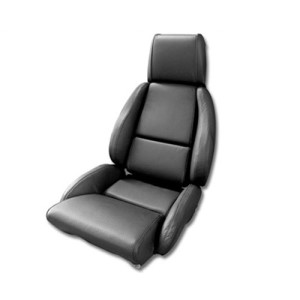 Driver Leather Seat Covers. Black Standard No-Perforations 84-88