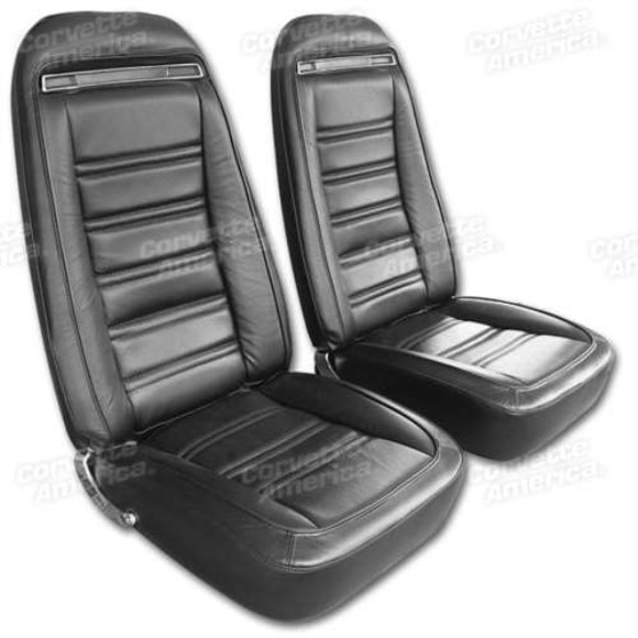 Driver Leather Seat Covers. Black 100%-Leather 75