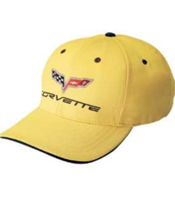 Yellow with Navy Sandwich Brim Cap with C6 Logo 