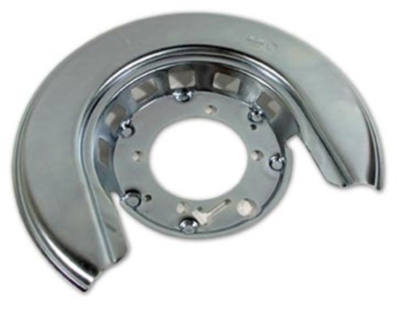 Rear Backing Shield. Silver RH - Reproduction 65-75