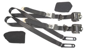 Black Lap & Shoulder Seat Belts - Single Retractor 84-96