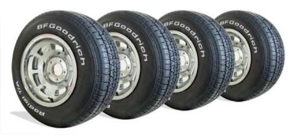 Chrome Aluminum Wheel & 255/60R15 BF Goodrich Tire Package 78-82