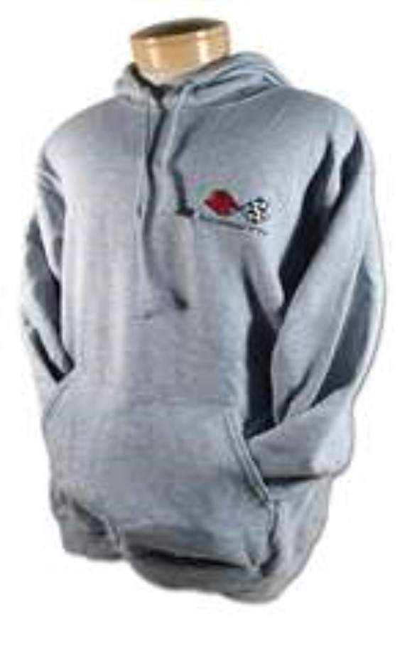 Hoodie Sweatshirt with C3 Logo - Gray Large 