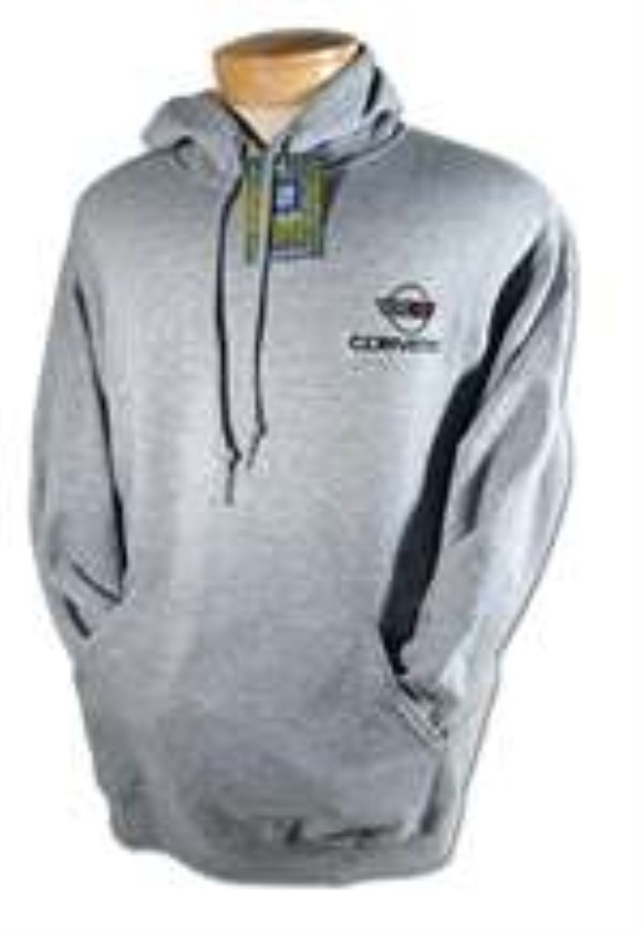 Hoodie Sweatshirt with C4 Logo - Gray Large 
