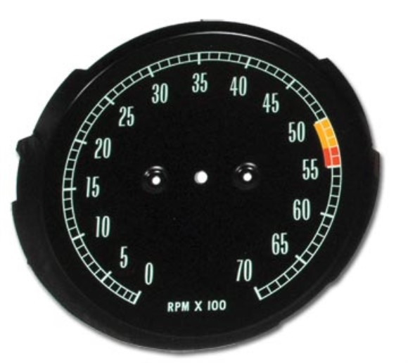 Tachometer Face. 5300 RPM RedLine 65-67
