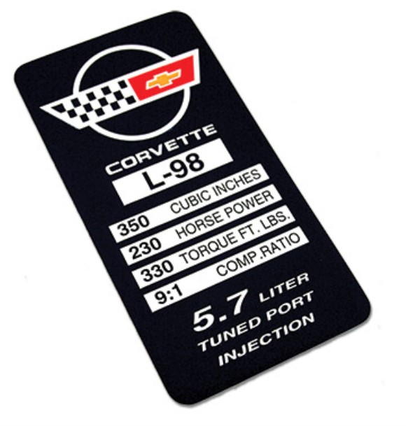 Console Dataplate - L98 85
