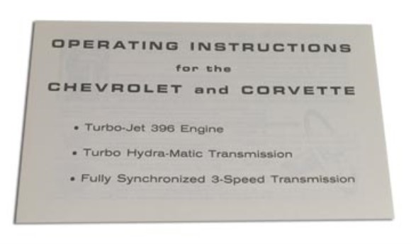 Insert. Owner'S Manual 396 Engine 65