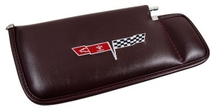 Sunvisor. Claret LH Telescopic With Rod Embroidered with Logo 80