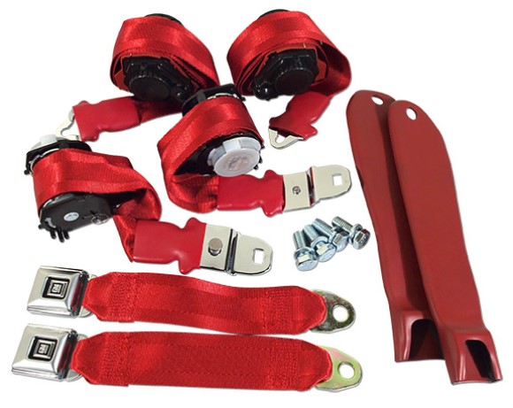 Seat Belts. Lap & Shoulder - Red 70-71