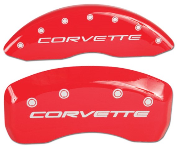 Caliper Covers Red W/Corvette Script 97-13