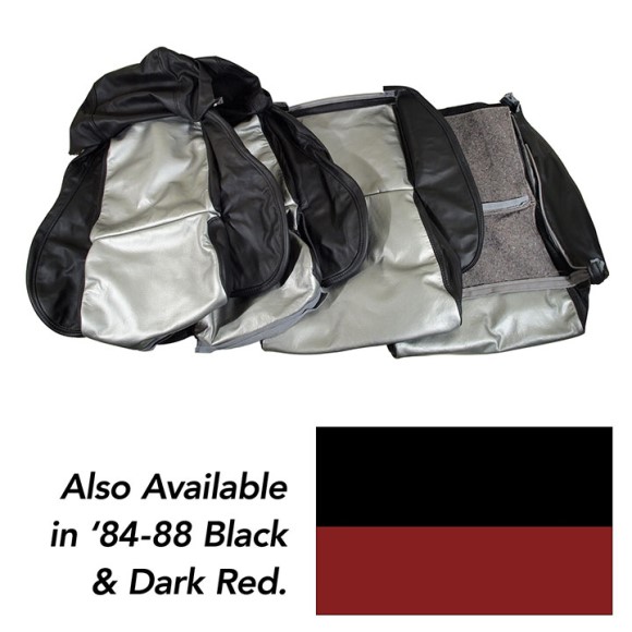 Custom 100% Leather Seat Covers Standard - Black & Dark Red 84-88