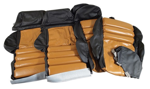 Custom 100% Leather Seat Covers Sport - Black & Saddle 91-92
