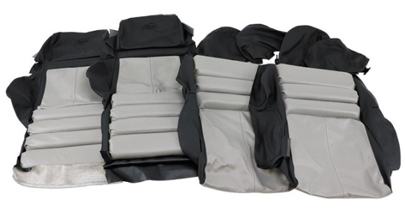 Custom 100% Leather Seat Covers Sport - Black & Gray 93