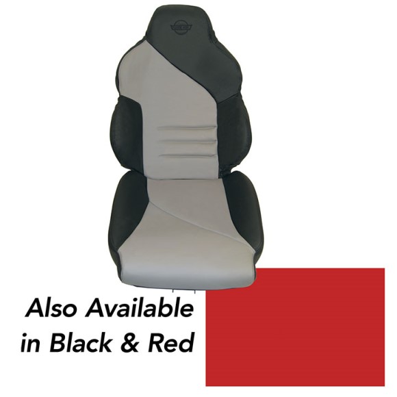 Custom 100% Leather Seat Covers Sport with Foam - Black & Red 94-96