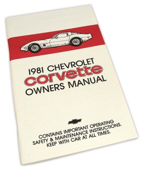 Owners Manual. Corvette 81