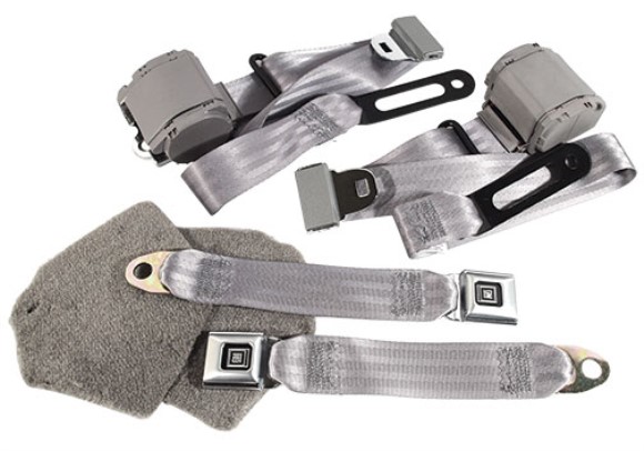 Gray Lap & Shoulder Seat Belts - Single Retractor 92-96