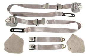 Silver Lap & Shoulder Seat Belts - Single Retractor 84-87