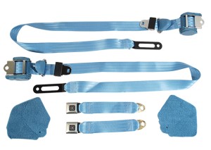 Blue Lap & Shoulder Seat Belts - Single Retractor 86-89