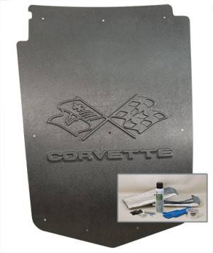 Acousti-Shield Hood Insulation Set - with Corvette CrossFlag Logo 68-72