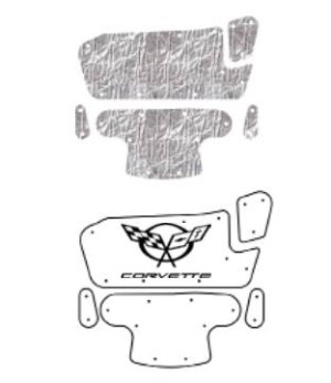 Acousti-Shield Hood Insulation Set - with Corvette Emblem Logo 97-04