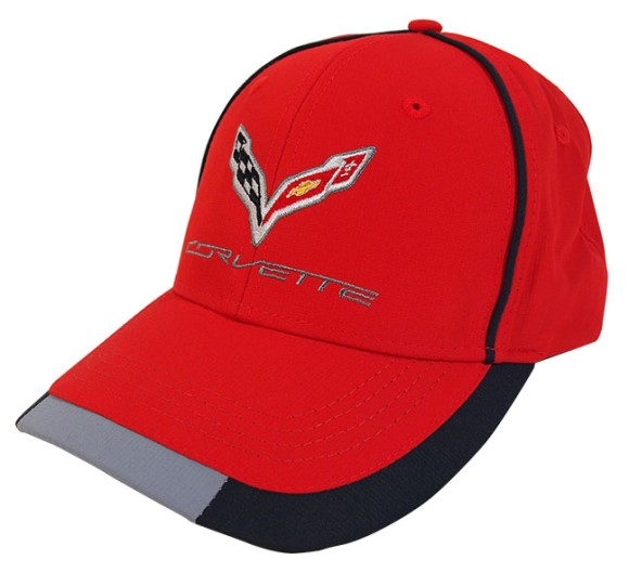 Cap - Red Performance W/C7 Logo & Script 