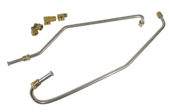 Gas Line. Stainless Steel - Pump To Carburetor - Fuel Injection 57-58